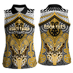 Aotearoa Iwi Ngati Tama Personalised Women Sleeveless Polo Shirt Maori Kowhaiwhai Pattern