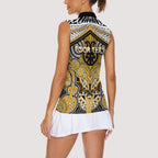 Aotearoa Iwi Ngati Tama Personalised Women Sleeveless Polo Shirt Maori Kowhaiwhai Pattern