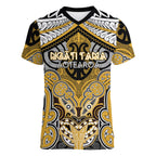 Aotearoa Iwi Ngati Tama Personalised Women V-Neck T-Shirt Maori Kowhaiwhai Pattern