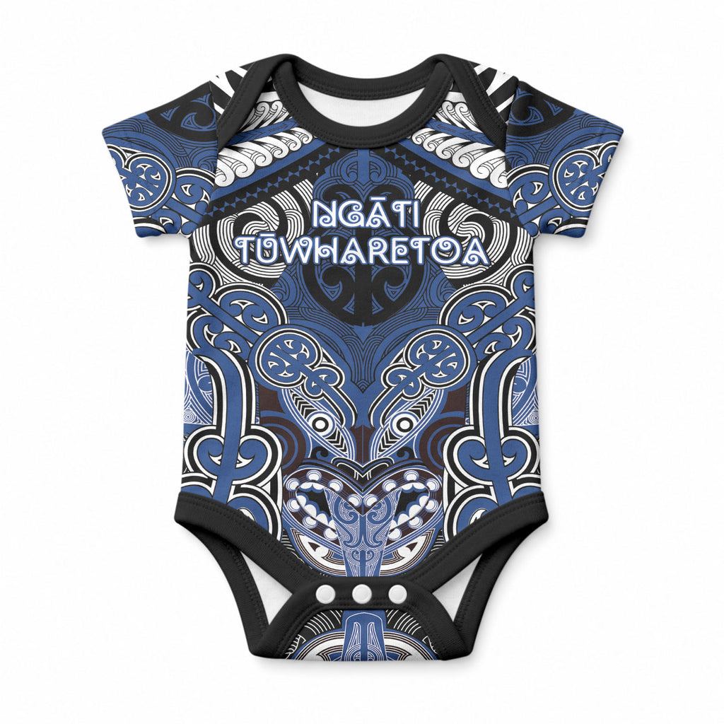 Aotearoa Iwi Ngati Tuwharetoa Personalised Baby Onesie Maori Kowhaiwhai Pattern