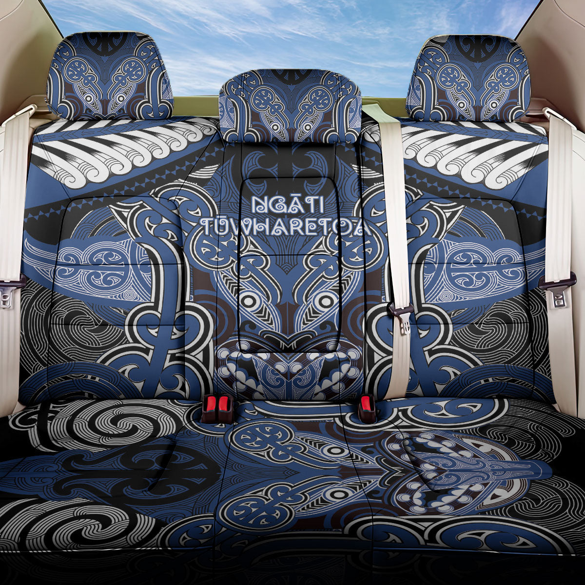 Aotearoa Iwi Ngati Tuwharetoa Back Car Seat Cover Maori Kowhaiwhai Pattern