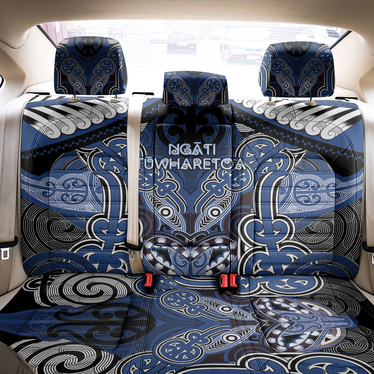 Aotearoa Iwi Ngati Tuwharetoa Back Car Seat Cover Maori Kowhaiwhai Pattern