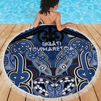 Aotearoa Iwi Ngati Tuwharetoa Beach Blanket Maori Kowhaiwhai Pattern
