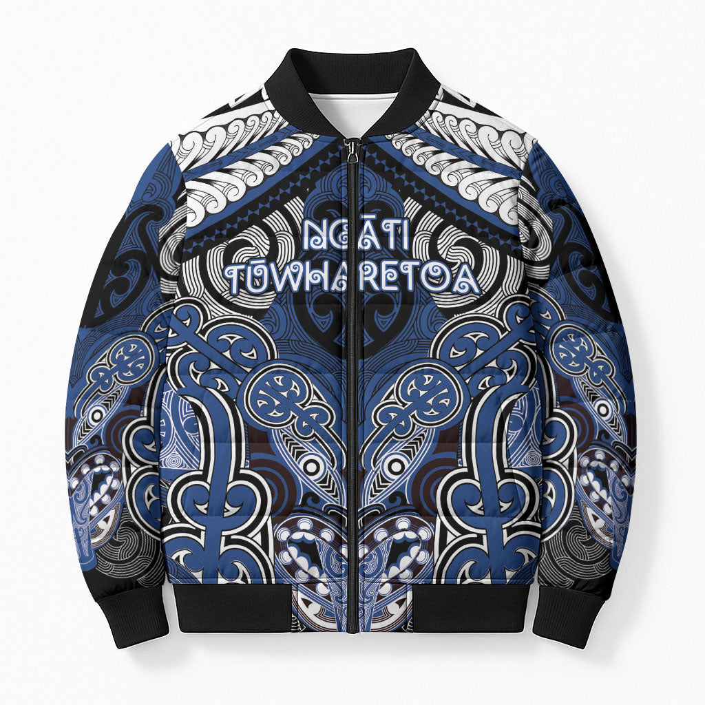 Aotearoa Iwi Ngati Tuwharetoa Personalised Bomber Puffer Jacket Maori Kowhaiwhai Pattern