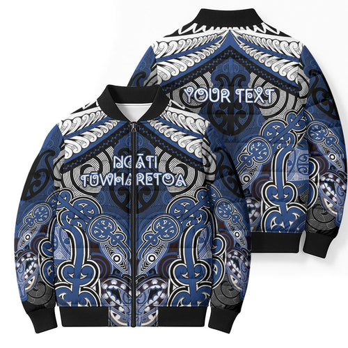 Aotearoa Iwi Ngati Tuwharetoa Personalised Bomber Puffer Jacket Maori Kowhaiwhai Pattern
