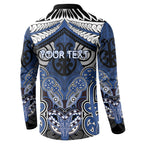 Aotearoa Iwi Ngati Tuwharetoa Personalised Button Sweatshirt Maori Kowhaiwhai Pattern