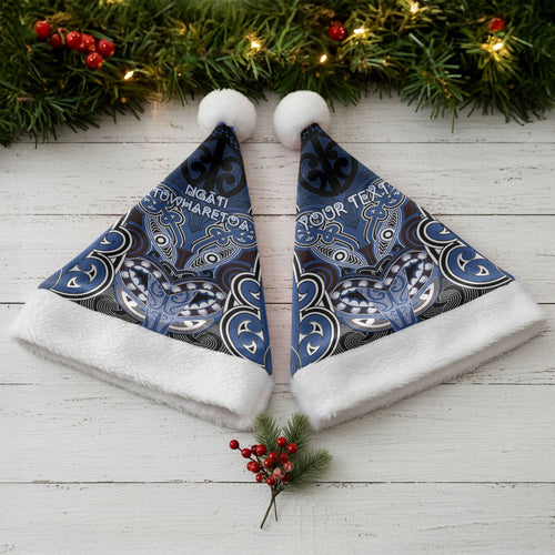 Aotearoa Iwi Ngati Tuwharetoa Personalised Christmas Santa Hat Maori Kowhaiwhai Pattern