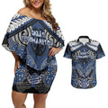 Aotearoa Iwi Ngati Tuwharetoa Personalised Couples Matching Off Shoulder Short Dress and Hawaiian Shirt Maori Kowhaiwhai Pattern