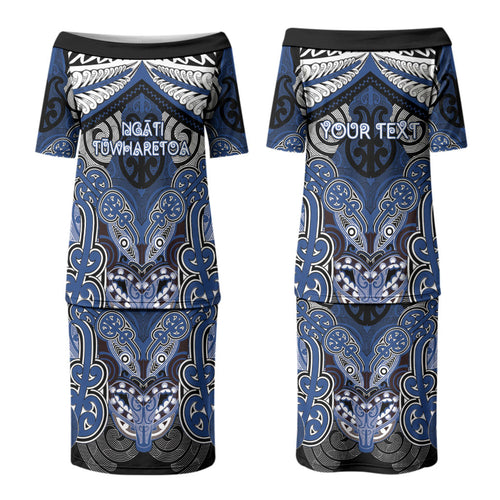 Aotearoa Iwi Ngati Tuwharetoa Personalised Couples Matching Puletasi and Hawaiian Shirt Maori Kowhaiwhai Pattern