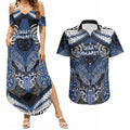 Aotearoa Iwi Ngati Tuwharetoa Personalised Couples Matching Summer Maxi Dress and Hawaiian Shirt Maori Kowhaiwhai Pattern