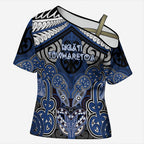 Aotearoa Iwi Ngati Tuwharetoa Personalised Cross Shoulder Shirt Maori Kowhaiwhai Pattern