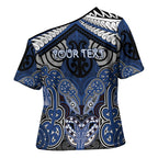 Aotearoa Iwi Ngati Tuwharetoa Personalised Cross Shoulder Shirt Maori Kowhaiwhai Pattern
