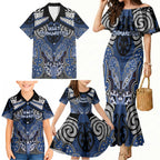 Aotearoa Iwi Ngati Tuwharetoa Personalised Family Matching Mermaid Dress and Hawaiian Shirt Maori Kowhaiwhai Pattern