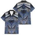 Aotearoa Iwi Ngati Tuwharetoa Personalised Family Matching Off Shoulder Maxi Dress and Hawaiian Shirt Maori Kowhaiwhai Pattern