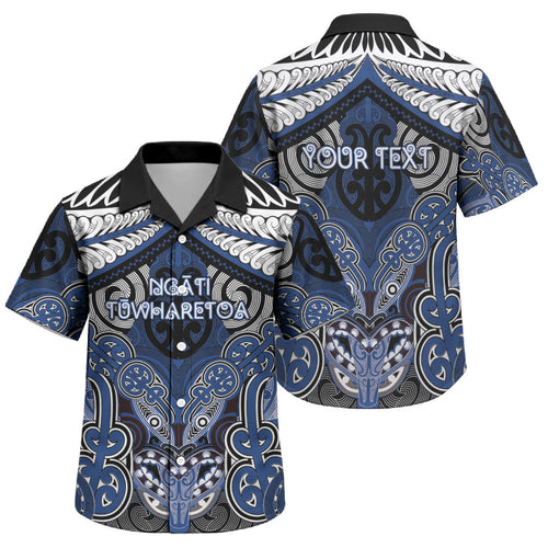 Aotearoa Iwi Ngati Tuwharetoa Personalised Family Matching Off Shoulder Maxi Dress and Hawaiian Shirt Maori Kowhaiwhai Pattern