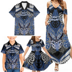 Aotearoa Iwi Ngati Tuwharetoa Personalised Family Matching Summer Maxi Dress and Hawaiian Shirt Maori Kowhaiwhai Pattern