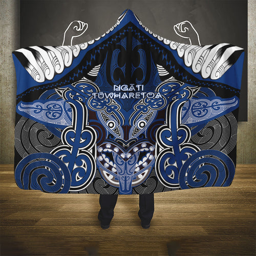 Aotearoa Iwi Ngati Tuwharetoa Hooded Blanket Maori Kowhaiwhai Pattern