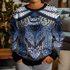 Aotearoa Iwi Ngati Tuwharetoa Personalised Kid Ugly Christmas Sweater Maori Kowhaiwhai Pattern