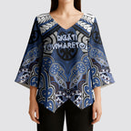 Aotearoa Iwi Ngati Tuwharetoa Personalised Kimono Sleeve Blouse Maori Kowhaiwhai Pattern