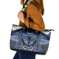 Aotearoa Iwi Ngati Tuwharetoa Leather Tote Bag Maori Kowhaiwhai Pattern