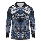 Aotearoa Iwi Ngati Tuwharetoa Personalised Long Sleeve Polo Shirt Maori Kowhaiwhai Pattern