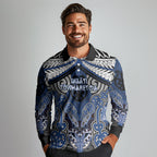 Aotearoa Iwi Ngati Tuwharetoa Personalised Long Sleeve Polo Shirt Maori Kowhaiwhai Pattern