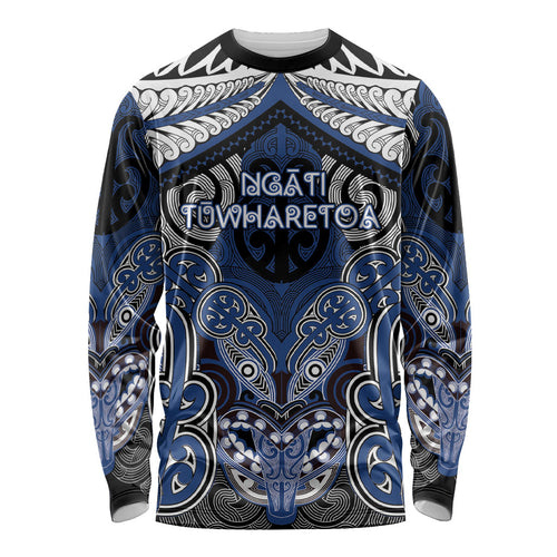 Aotearoa Iwi Ngati Tuwharetoa Personalised Long Sleeve Shirt Maori Kowhaiwhai Pattern
