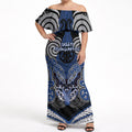 Aotearoa Iwi Ngati Tuwharetoa Personalised Off Shoulder Maxi Dress Maori Kowhaiwhai Pattern