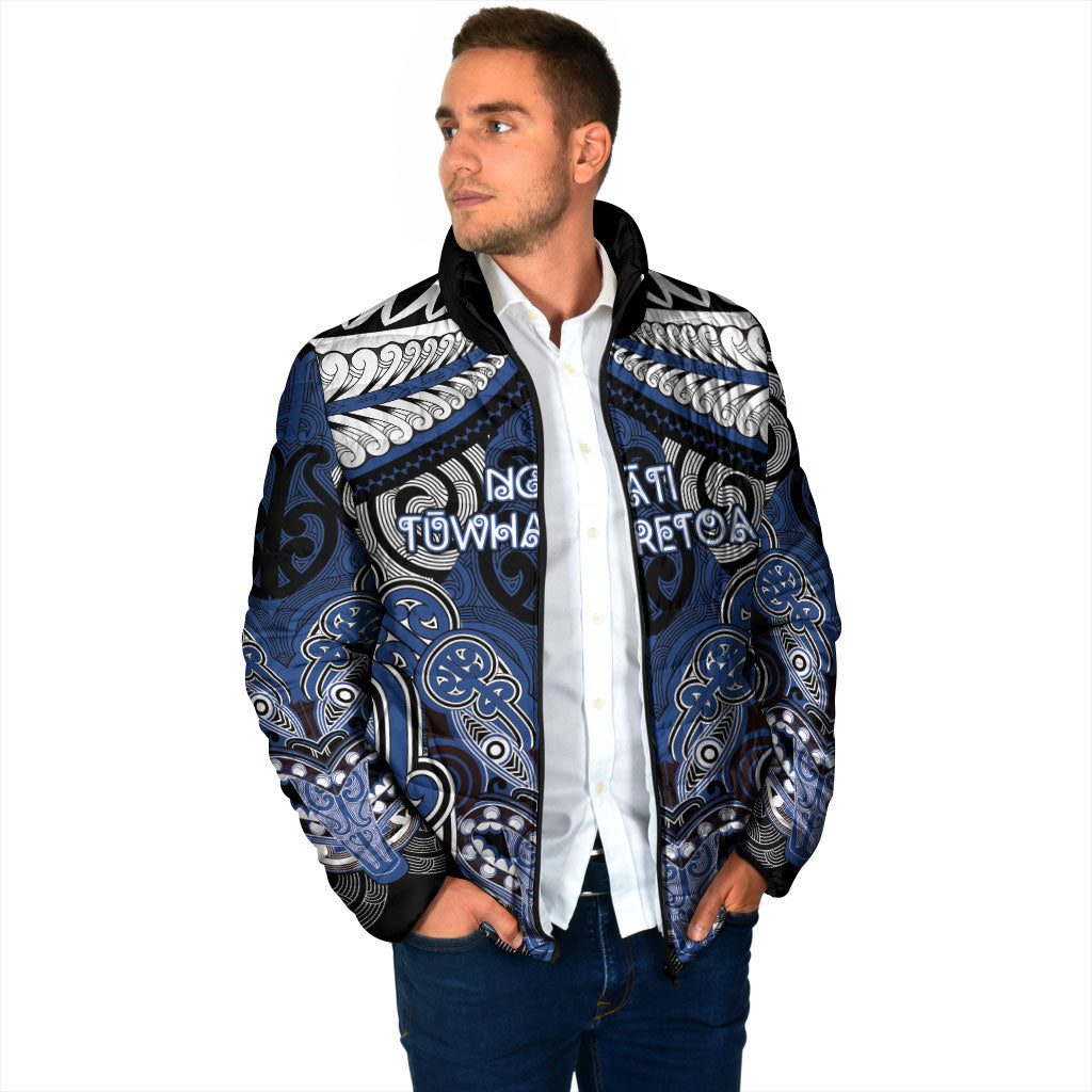 Aotearoa Iwi Ngati Tuwharetoa Personalised Padded Jacket Maori Kowhaiwhai Pattern
