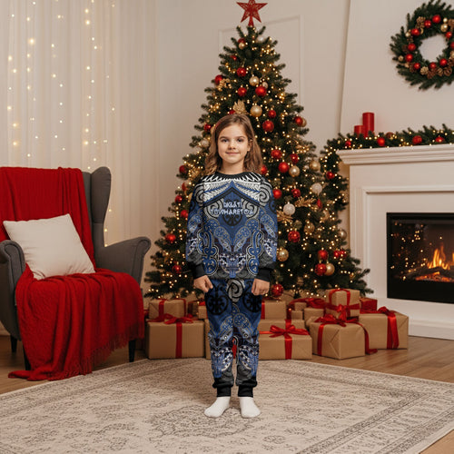 Aotearoa Iwi Ngati Tuwharetoa Personalised Christmas Pajama Set Maori Kowhaiwhai Pattern