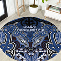 Aotearoa Iwi Ngati Tuwharetoa Round Carpet Maori Kowhaiwhai Pattern