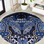 Aotearoa Iwi Ngati Tuwharetoa Round Carpet Maori Kowhaiwhai Pattern