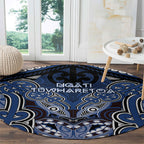 Aotearoa Iwi Ngati Tuwharetoa Round Carpet Maori Kowhaiwhai Pattern