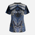 Aotearoa Iwi Ngati Tuwharetoa Personalised Scrub Top Maori Kowhaiwhai Pattern
