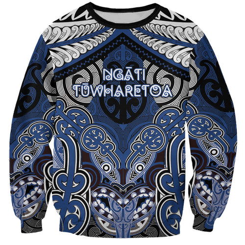 Aotearoa Iwi Ngati Tuwharetoa Personalised Sweatshirt Maori Kowhaiwhai Pattern