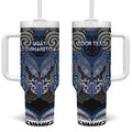 Aotearoa Iwi Ngati Tuwharetoa Personalised Tumbler With Handle Maori Kowhaiwhai Pattern