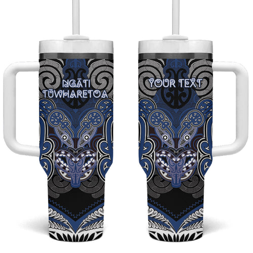 Aotearoa Iwi Ngati Tuwharetoa Personalised Tumbler With Handle Maori Kowhaiwhai Pattern