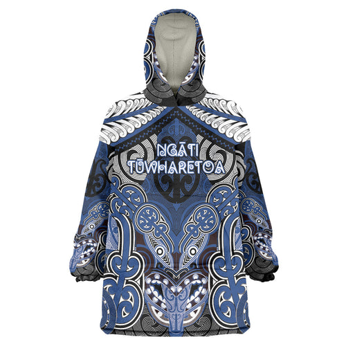 Aotearoa Iwi Ngati Tuwharetoa Personalised Wearable Blanket Hoodie Maori Kowhaiwhai Pattern