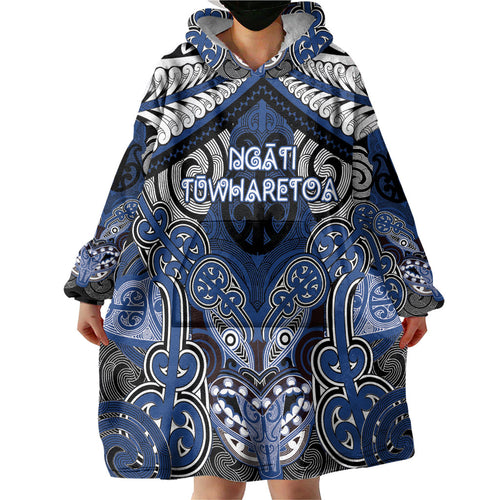 Aotearoa Iwi Ngati Tuwharetoa Personalised Wearable Blanket Hoodie Maori Kowhaiwhai Pattern