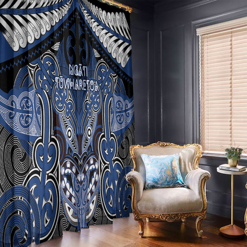 Aotearoa Iwi Ngati Tuwharetoa Window Curtain Maori Kowhaiwhai Pattern