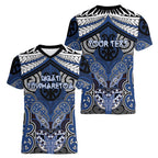 Aotearoa Iwi Ngati Tuwharetoa Personalised Women V-Neck T-Shirt Maori Kowhaiwhai Pattern
