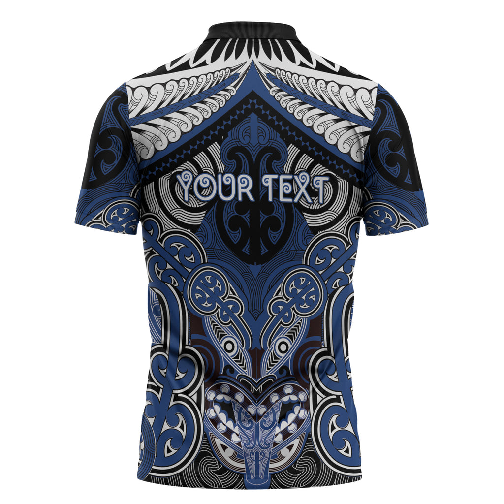 Aotearoa Iwi Ngati Tuwharetoa Personalised Zipper Polo Shirt Maori Kowhaiwhai Pattern