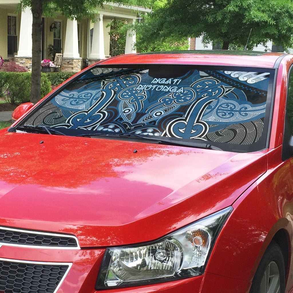 Aotearoa Iwi Ngati Mutunga Auto Sun Shade Maori Kowhaiwhai Pattern
