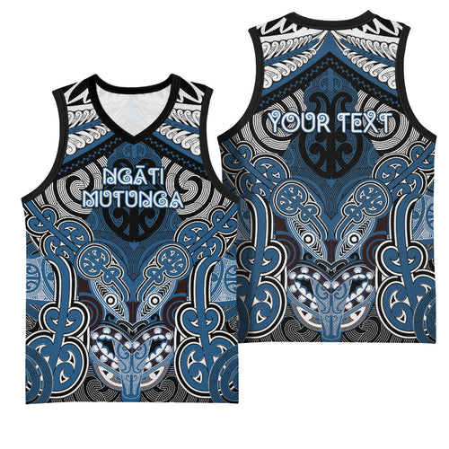 Aotearoa Iwi Ngati Mutunga Personalised Basketball Jersey Maori Kowhaiwhai Pattern