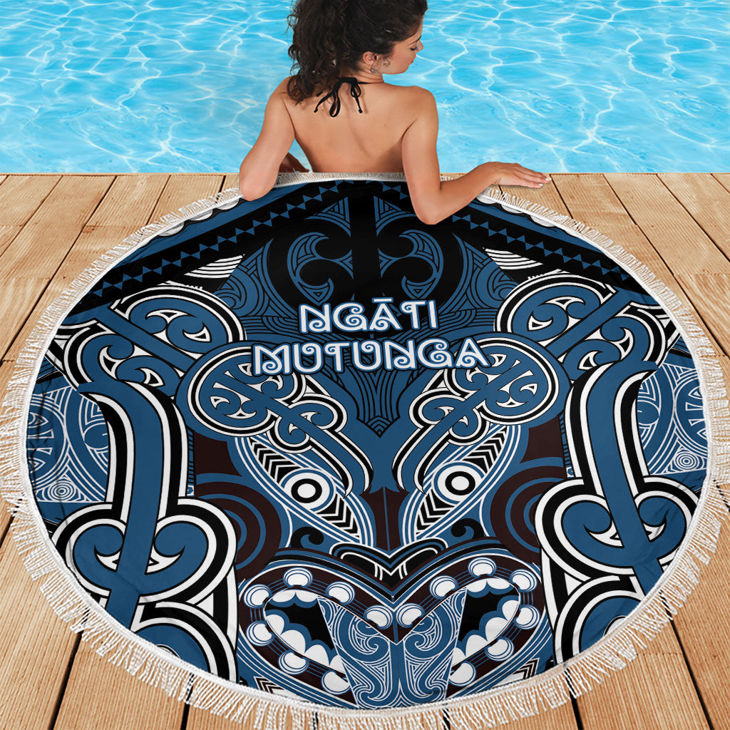 Aotearoa Iwi Ngati Mutunga Beach Blanket Maori Kowhaiwhai Pattern