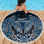 Aotearoa Iwi Ngati Mutunga Beach Blanket Maori Kowhaiwhai Pattern