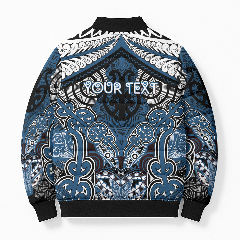 Aotearoa Iwi Ngati Mutunga Personalised Bomber Puffer Jacket Maori Kowhaiwhai Pattern