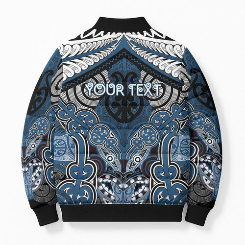 Aotearoa Iwi Ngati Mutunga Personalised Bomber Puffer Jacket Maori Kowhaiwhai Pattern