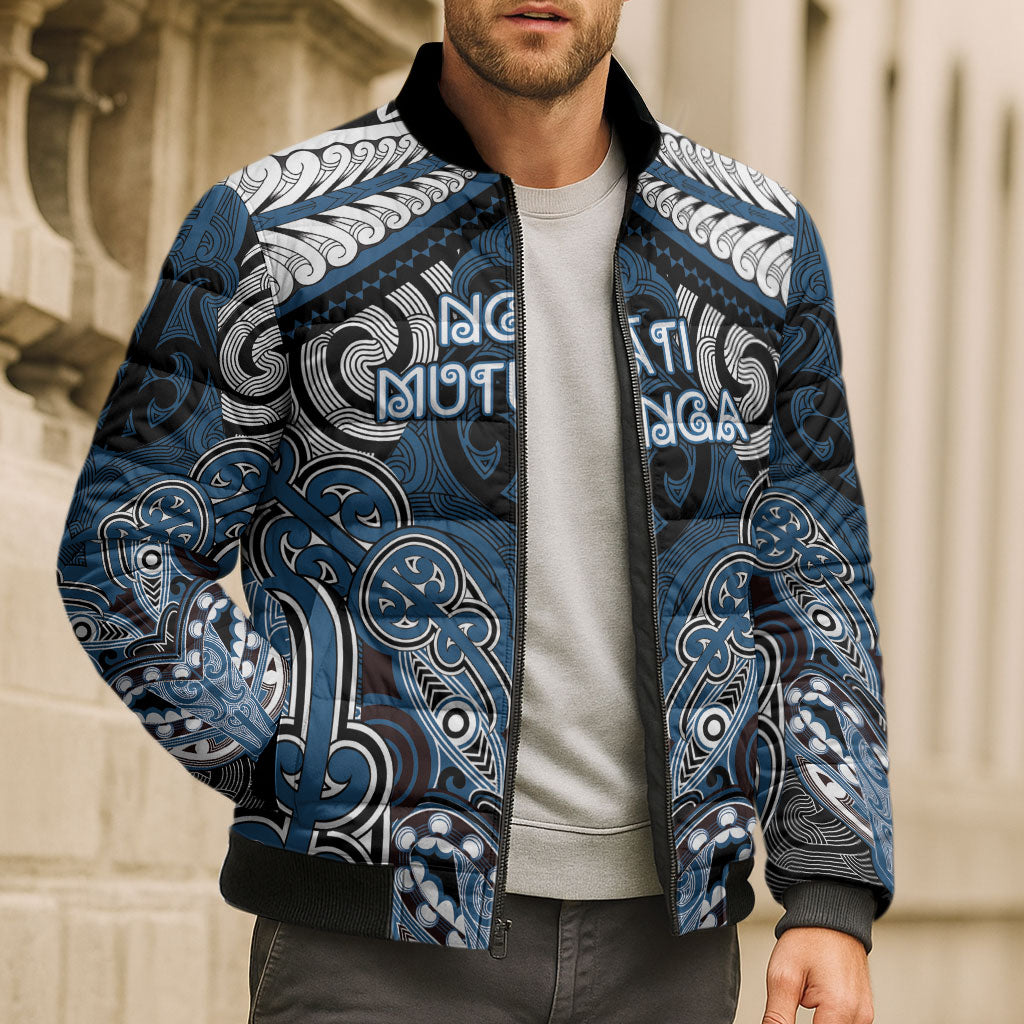 Aotearoa Iwi Ngati Mutunga Personalised Bomber Puffer Jacket Maori Kowhaiwhai Pattern