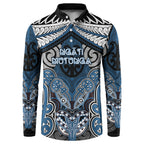 Aotearoa Iwi Ngati Mutunga Personalised Button Sweatshirt Maori Kowhaiwhai Pattern